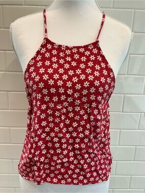 Brandy Melville Red Daisy Halter Cami